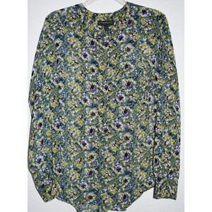 Lane Bryant‎ 1X Blouse Popover semi-sheer Floral Long Slv top Lightweight 14/16